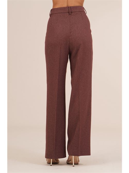 Pantalone palazzo con pinces bordeaux The First | 577 BELGRADOBORDEAUX